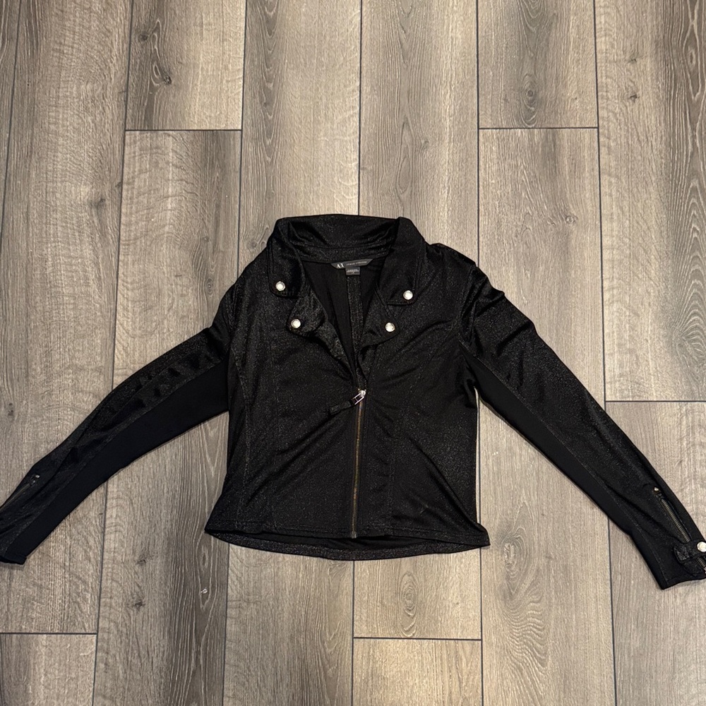 Armani Exchange Black Blazer with Glitter Sz L